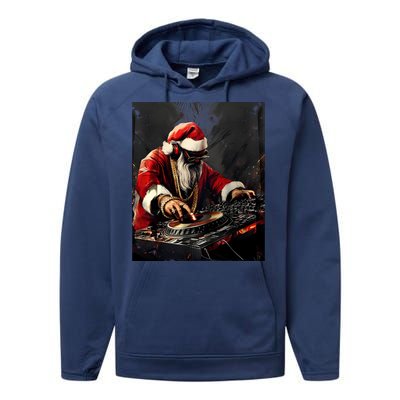 Hip Hop Santa Dj Christmas Great Gift Performance Fleece Hoodie