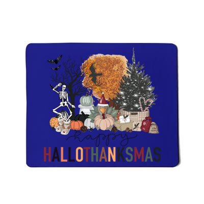 Happy Hallothanksmas Skeleton Turkey Christmas Halloween Gift Mousepad