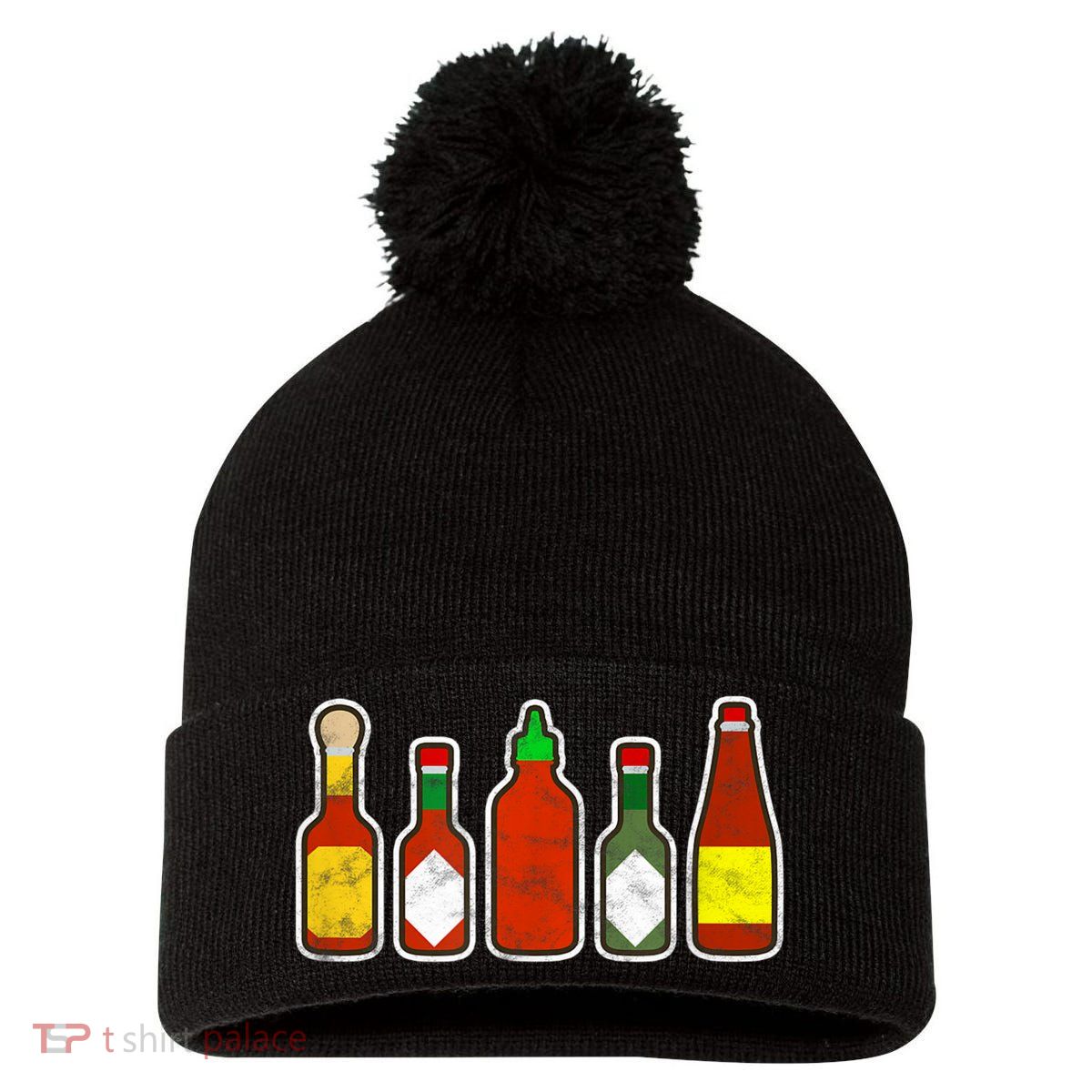 Habanero Hot Sauce Foodie Spicy Hot Mexican Food Pom Pom 12in Knit Beanie