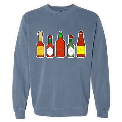 Habanero Hot Sauce Foodie Spicy Hot Mexican Food Garment-Dyed Sweatshirt