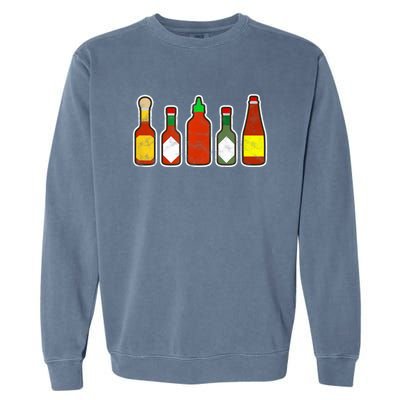 Habanero Hot Sauce Foodie Spicy Hot Mexican Food Garment-Dyed Sweatshirt