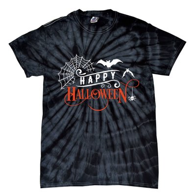 Happy Halloween Spiderweb Spooky Tie-Dye T-Shirt