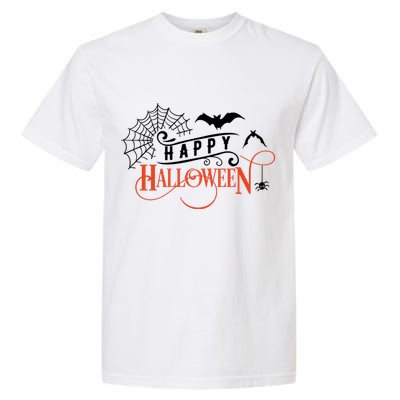 Happy Halloween Spiderweb Spooky Garment-Dyed Heavyweight T-Shirt