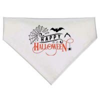 Happy Halloween Spiderweb Spooky USA-Made Doggie Bandana