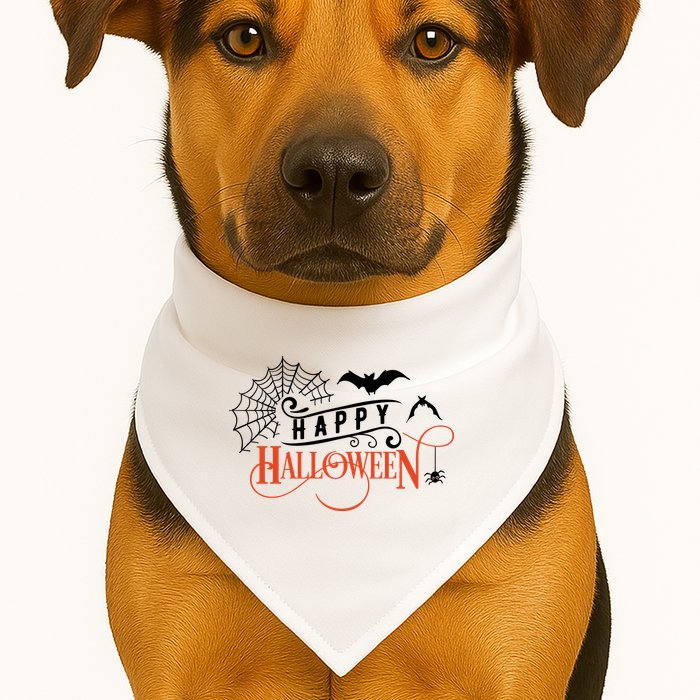 Happy Halloween Spiderweb Spooky USA-Made Doggie Bandana