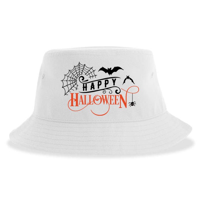 Happy Halloween Spiderweb Spooky Sustainable Bucket Hat