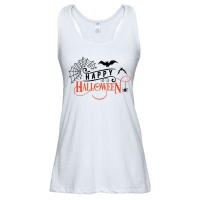 Happy Halloween Spiderweb Spooky Ladies Essential Flowy Tank