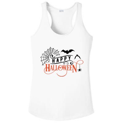 Happy Halloween Spiderweb Spooky Ladies PosiCharge Competitor Racerback Tank