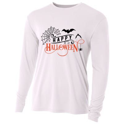 Happy Halloween Spiderweb Spooky Cooling Performance Long Sleeve Crew