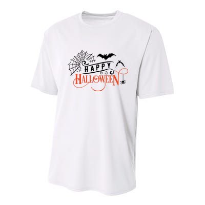 Happy Halloween Spiderweb Spooky Youth Performance Sprint T-Shirt