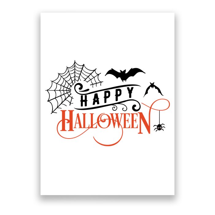 Happy Halloween Spiderweb Spooky Poster