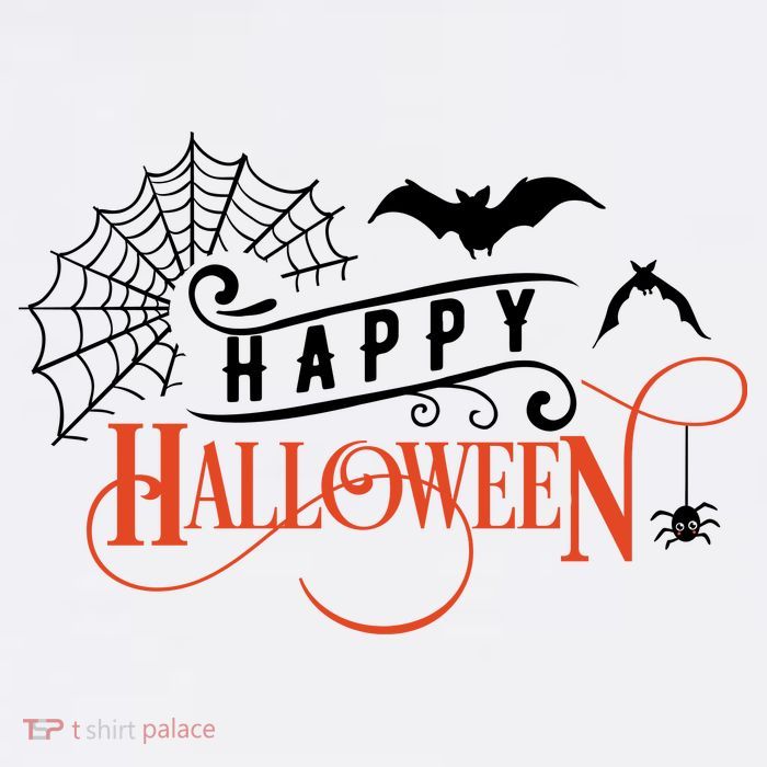 Happy Halloween Spiderweb Spooky Womens T-Shirt