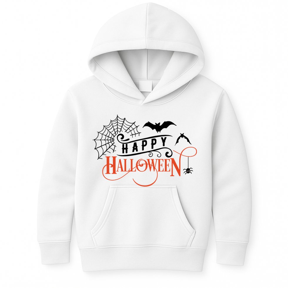 Happy Halloween Spiderweb Spooky Kids Hoodie