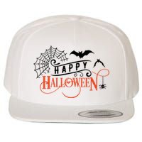 Happy Halloween Spiderweb Spooky Wool Snapback Cap
