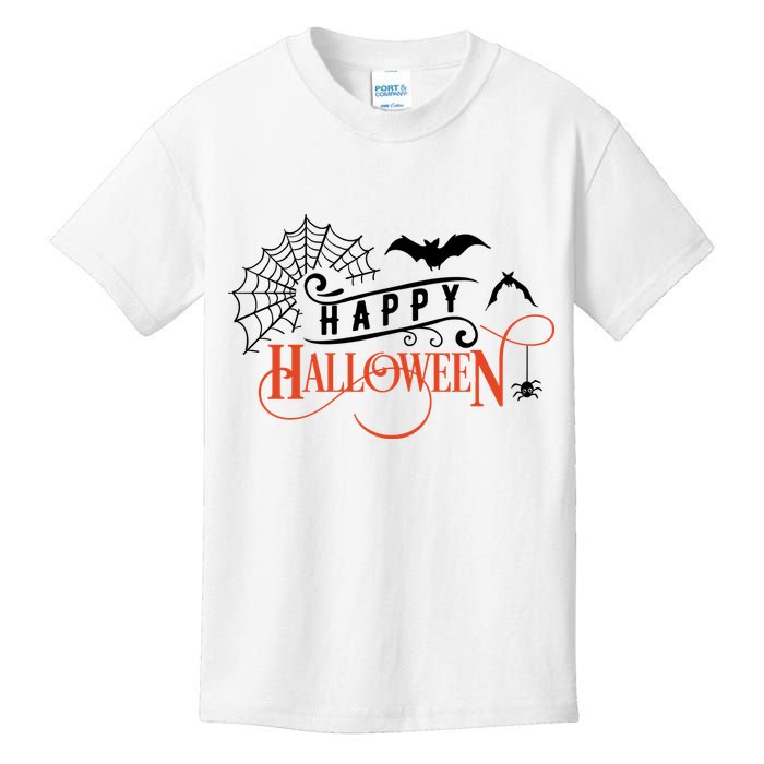 Happy Halloween Spiderweb Spooky Kids T-Shirt
