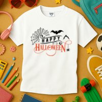 Happy Halloween Spiderweb Spooky Kids T-Shirt