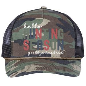 Hello Hunting Season Goodbye Husband Retro Rope Trucker Hat Cap