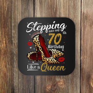 High Heels Stepping Into My 70th Birthday 70 and Fabulous Coaster