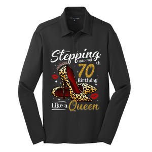 High Heels Stepping Into My 70th Birthday 70 and Fabulous Silk Touch Performance Long Sleeve Polo