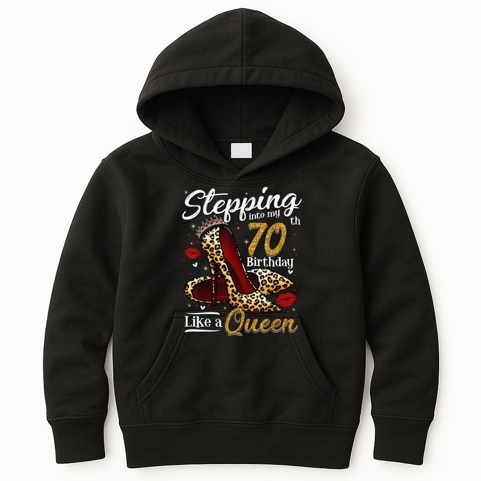 High Heels Stepping Into My 70th Birthday 70 and Fabulous Kids Hoodie