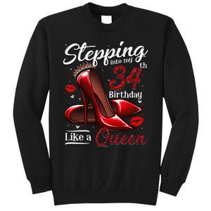 High Heels Stepping Into My 34th Birthday 34 And Fabulous Sweatshirt