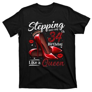 High Heels Stepping Into My 34th Birthday 34 And Fabulous T-Shirt