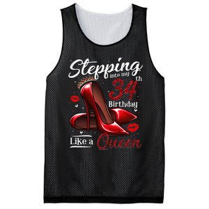 High Heels Stepping Into My 34th Birthday 34 And Fabulous Mesh Reversible Basketball Jersey Tank