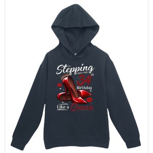 High Heels Stepping Into My 34th Birthday 34 And Fabulous Urban Pullover Hoodie