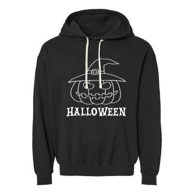 Happy Halloween Spooky Jack O Lantern Garment-Dyed Fleece Hoodie