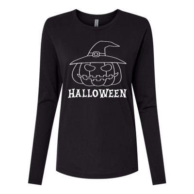 Happy Halloween Spooky Jack O Lantern Womens Cotton Relaxed Long Sleeve T-Shirt