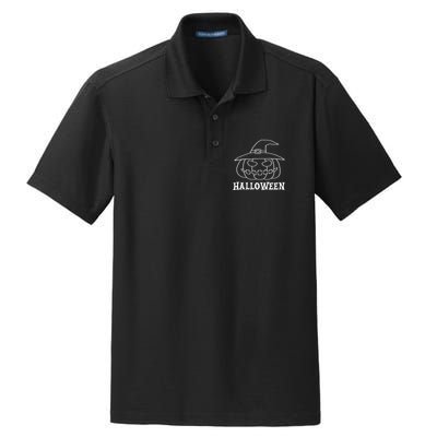Happy Halloween Spooky Jack O Lantern Dry Zone Grid Polo