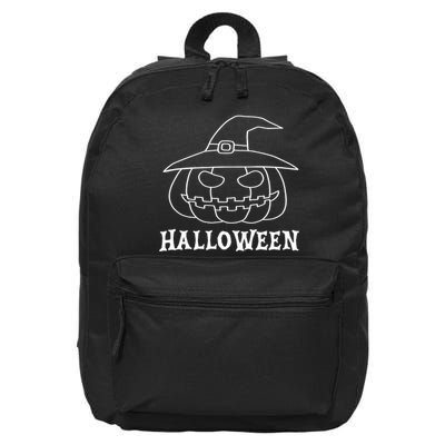 Happy Halloween Spooky Jack O Lantern 16 in Basic Backpack
