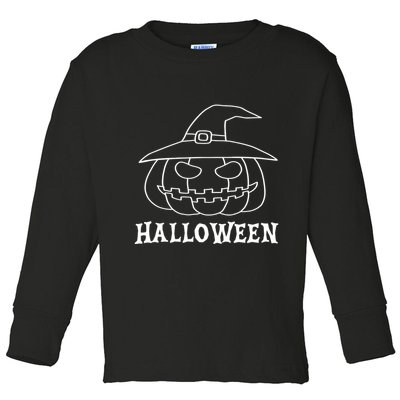 Happy Halloween Spooky Jack O Lantern Toddler Long Sleeve Shirt