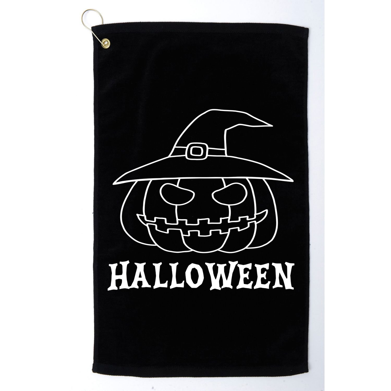 Happy Halloween Spooky Jack O Lantern Golf Towel