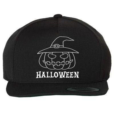 Happy Halloween Spooky Jack O Lantern Wool Snapback Cap