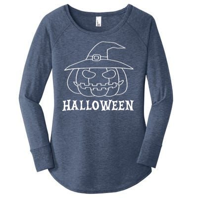 Happy Halloween Spooky Jack O Lantern Women's Perfect Tri Tunic Long Sleeve Shirt