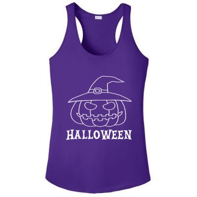 Happy Halloween Spooky Jack O Lantern Ladies PosiCharge Competitor Racerback Tank