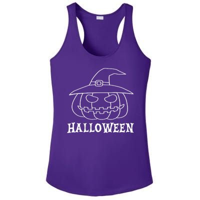 Happy Halloween Spooky Jack O Lantern Ladies PosiCharge Competitor Racerback Tank