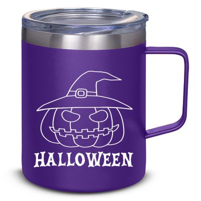 Happy Halloween Spooky Jack O Lantern 12oz Stainless Steel Coffee Mug