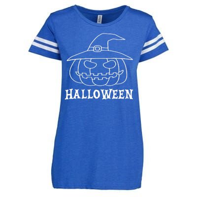 Happy Halloween Spooky Jack O Lantern Enza Ladies Jersey Football T-Shirt