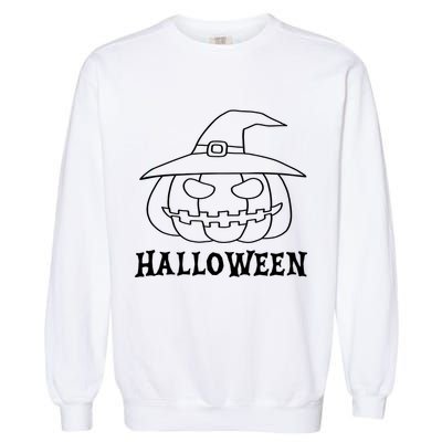 Happy Halloween Spooky Jack O Lantern Garment-Dyed Sweatshirt