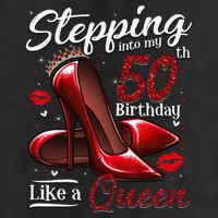High Heels Stepping Into My 50th Birthday 50 And Fabulous 7 Panel Mesh Trucker Snapback Hat