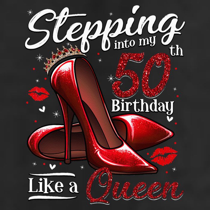 High Heels Stepping Into My 50th Birthday 50 And Fabulous 7 Panel Mesh Trucker Snapback Hat