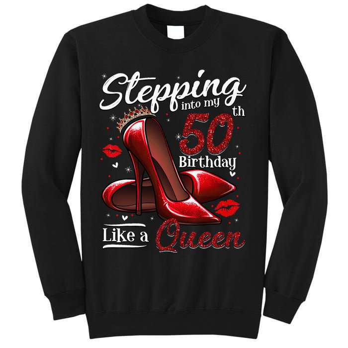 High Heels Stepping Into My 50th Birthday 50 And Fabulous Sweatshirt