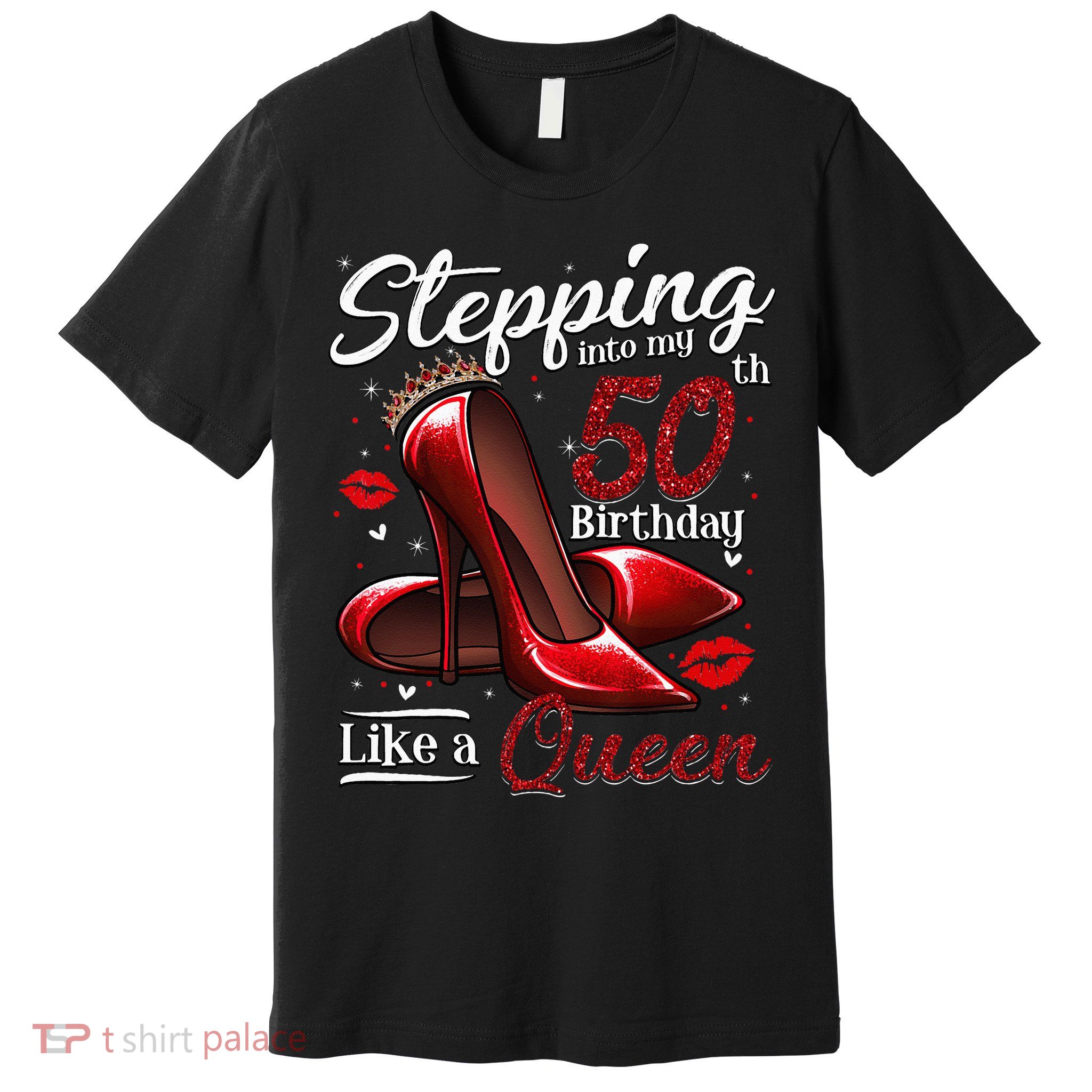 High Heels Stepping Into My 50th Birthday 50 And Fabulous Premium T-Shirt