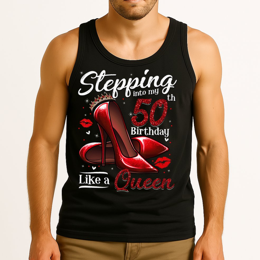 High Heels Stepping Into My 50th Birthday 50 And Fabulous Tank Top