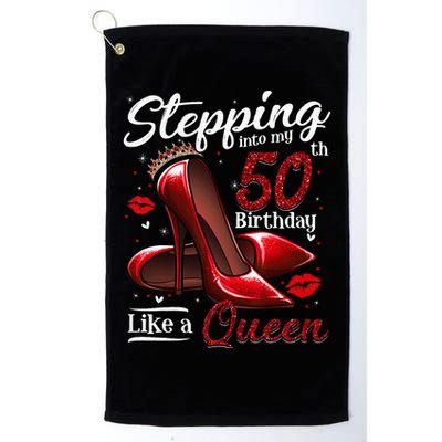 High Heels Stepping Into My 50th Birthday 50 And Fabulous Golf Towel