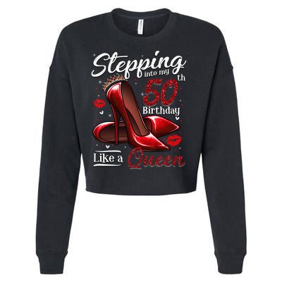 High Heels Stepping Into My 50th Birthday 50 And Fabulous Cropped Pullover Crew