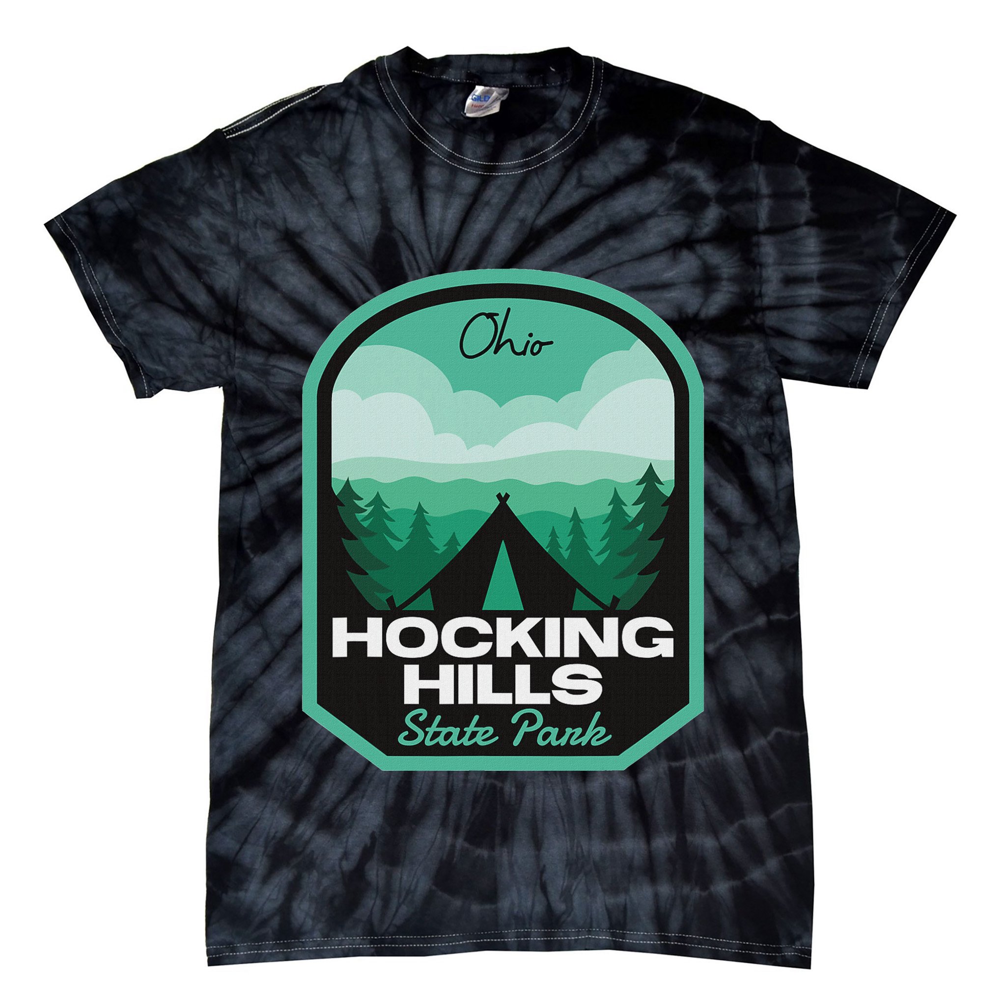 Hocking Hills State Park Oh Camping Tie-Dye T-Shirt