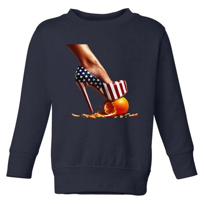 High Heels Squash Oranges; Kamala Harris Election Toddler Sweatshirt